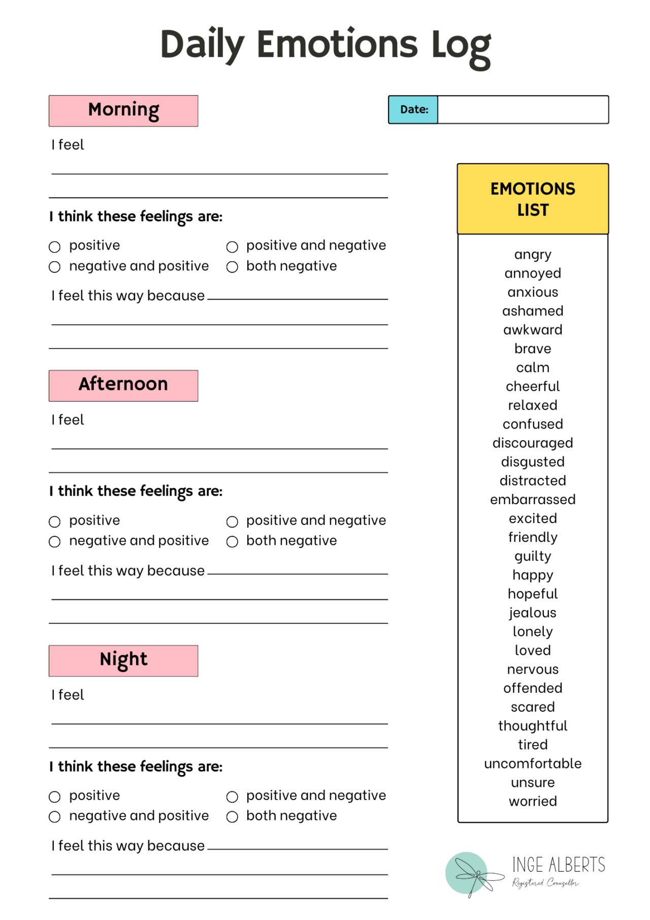 Emotion Logging The Benefits of Mood Tracking – Inge Alberts – Registered Counsellor